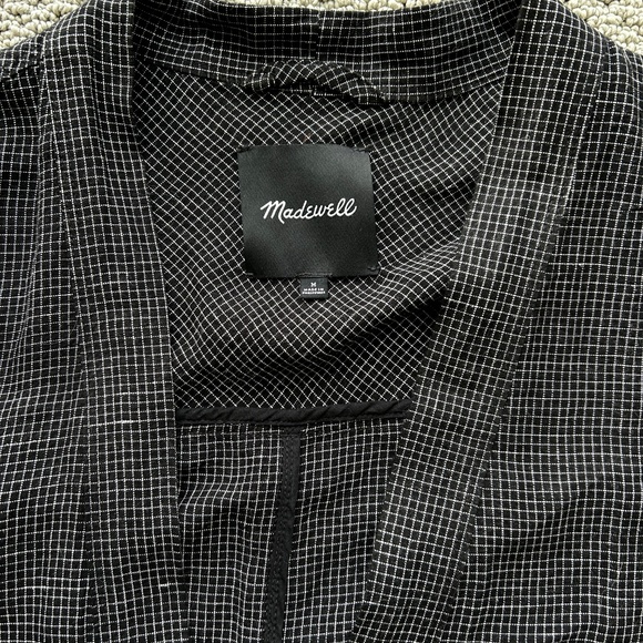 MADEWELL GRID PATTERN ROBE JACKET MEDIUM OVERCOAT COVERUP - Picture 6 of 6